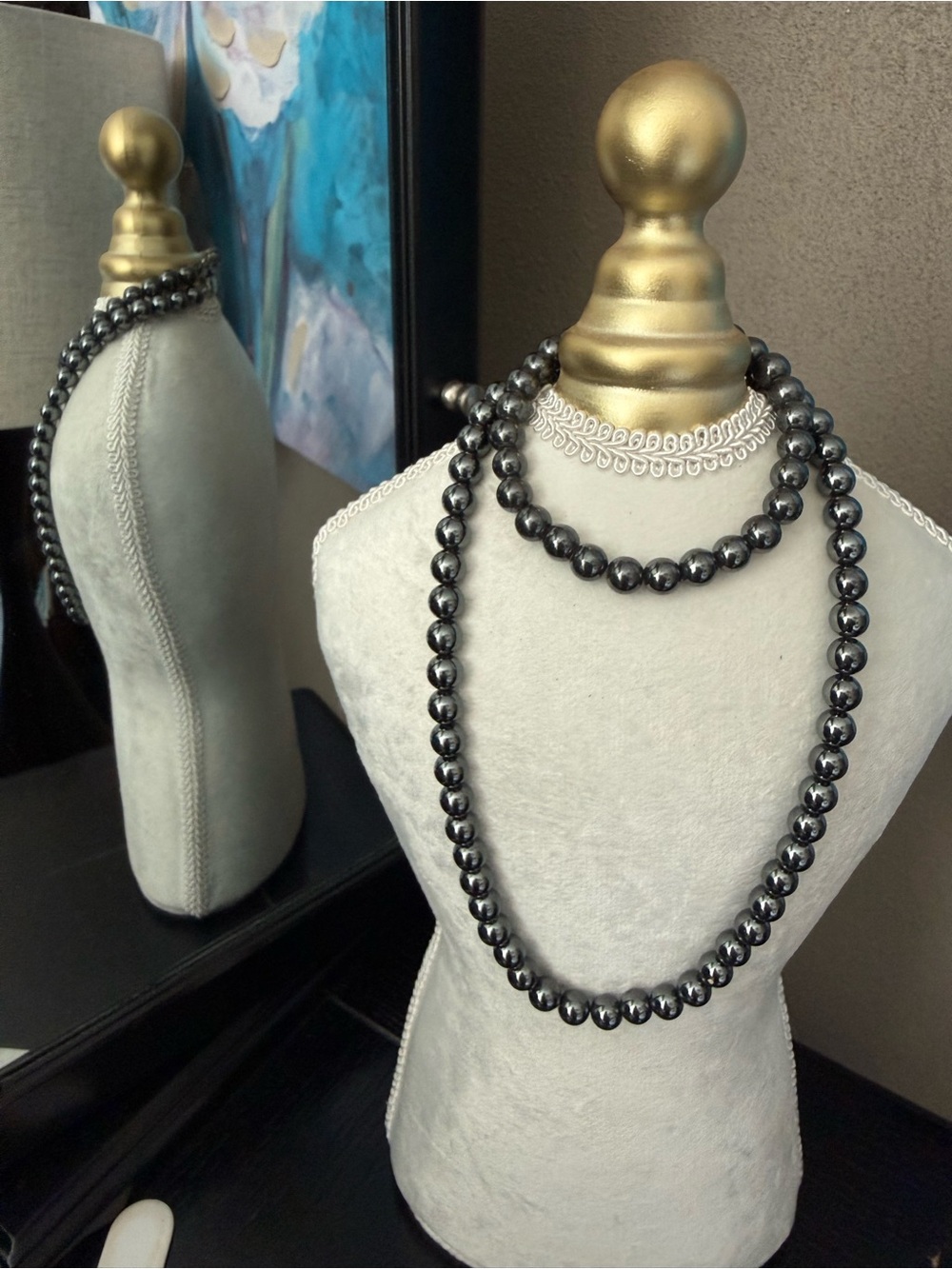 Hematite Bead Necklace & Bracelet Set